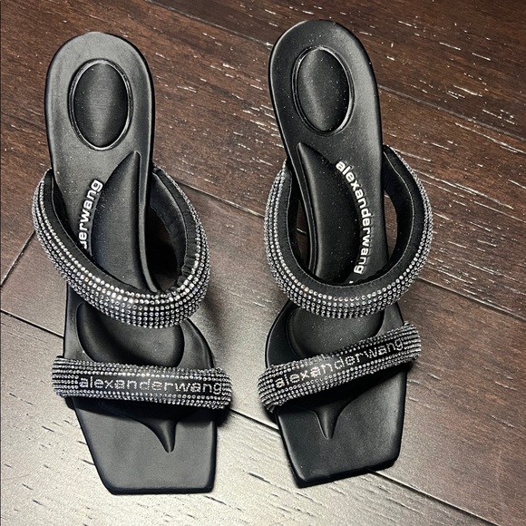 Alexander Wang Shoes - Alexander Wang Black Sandals with Rhinestone Straps
